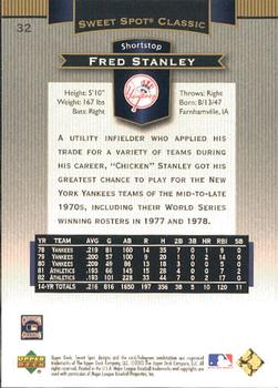 2003 Upper Deck Sweet Spot Classic #32 Fred Stanley Back
