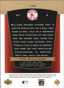 2003 Upper Deck Sweet Spot Classic #100 Ted Williams Back