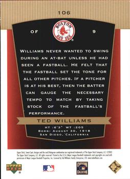 2003 Upper Deck Sweet Spot Classic #106 Ted Williams Back