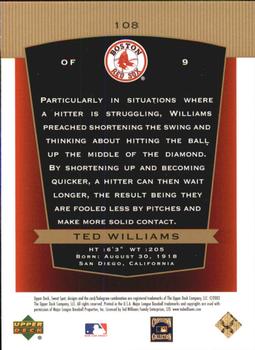 2003 Upper Deck Sweet Spot Classic #108 Ted Williams Back