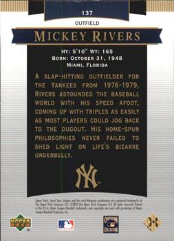 2003 Upper Deck Sweet Spot Classic #137 Mickey Rivers Back