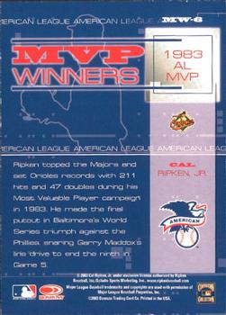 2004 Leaf - MVP Winners #MW-6 Cal Ripken Jr. Back