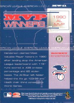 2004 Leaf - MVP Winners #MW-11 Rickey Henderson Back