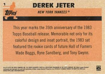 2018 Topps - 1983 Topps Baseball 35th Anniversary Chrome Silver Pack #1 Derek Jeter Back