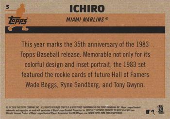 2018 Topps - 1983 Topps Baseball 35th Anniversary Chrome Silver Pack #3 Ichiro Back