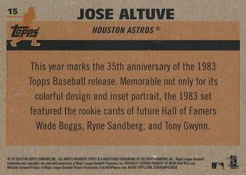 2018 Topps - 1983 Topps Baseball 35th Anniversary Chrome Silver Pack #15 Jose Altuve Back