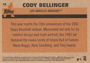 2018 Topps - 1983 Topps Baseball 35th Anniversary Chrome Silver Pack #16 Cody Bellinger Back