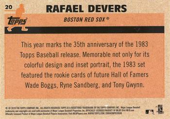 2018 Topps - 1983 Topps Baseball 35th Anniversary Chrome Silver Pack #20 Rafael Devers Back