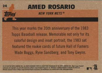 2018 Topps - 1983 Topps Baseball 35th Anniversary Chrome Silver Pack #24 Amed Rosario Back