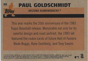 2018 Topps - 1983 Topps Baseball 35th Anniversary Chrome Silver Pack #30 Paul Goldschmidt Back