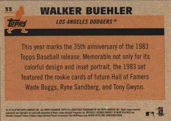 2018 Topps - 1983 Topps Baseball 35th Anniversary Chrome Silver Pack #33 Walker Buehler Back