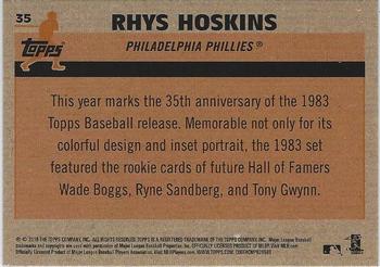 2018 Topps - 1983 Topps Baseball 35th Anniversary Chrome Silver Pack #35 Rhys Hoskins Back