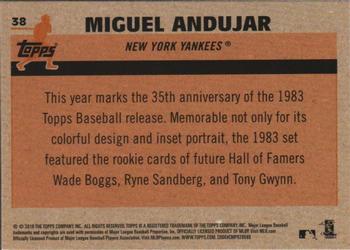 2018 Topps - 1983 Topps Baseball 35th Anniversary Chrome Silver Pack #38 Miguel Andujar Back