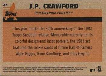 2018 Topps - 1983 Topps Baseball 35th Anniversary Chrome Silver Pack #41 J.P. Crawford Back
