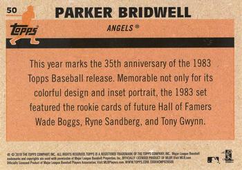 2018 Topps - 1983 Topps Baseball 35th Anniversary Chrome Silver Pack #50 Parker Bridwell Back