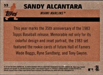 2018 Topps - 1983 Topps Baseball 35th Anniversary Chrome Silver Pack #53 Sandy Alcantara Back