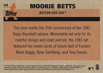 2018 Topps - 1983 Topps Baseball 35th Anniversary Chrome Silver Pack #54 Mookie Betts Back