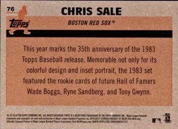 2018 Topps - 1983 Topps Baseball 35th Anniversary Chrome Silver Pack #76 Chris Sale Back