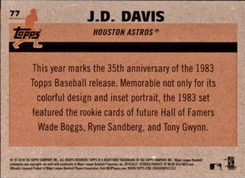 2018 Topps - 1983 Topps Baseball 35th Anniversary Chrome Silver Pack #77 J.D. Davis Back