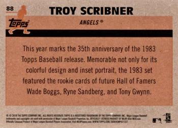 2018 Topps - 1983 Topps Baseball 35th Anniversary Chrome Silver Pack #88 Troy Scribner Back