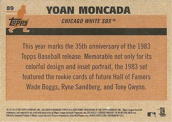 2018 Topps - 1983 Topps Baseball 35th Anniversary Chrome Silver Pack #89 Yoan Moncada Back