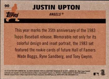 2018 Topps - 1983 Topps Baseball 35th Anniversary Chrome Silver Pack #90 Justin Upton Back