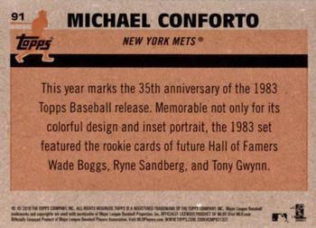 2018 Topps - 1983 Topps Baseball 35th Anniversary Chrome Silver Pack #91 Michael Conforto Back