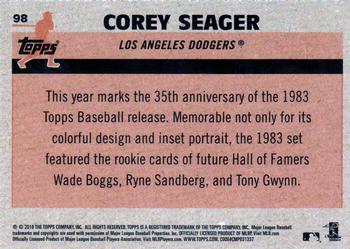 2018 Topps - 1983 Topps Baseball 35th Anniversary Chrome Silver Pack #98 Corey Seager Back