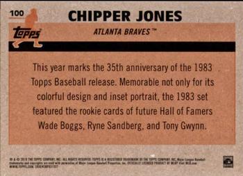 2018 Topps - 1983 Topps Baseball 35th Anniversary Chrome Silver Pack #100 Chipper Jones Back