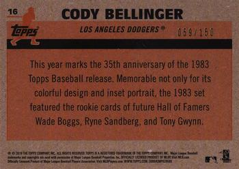 2018 Topps - 1983 Topps Baseball 35th Anniversary Chrome Silver Pack Blue Refractor #16 Cody Bellinger Back