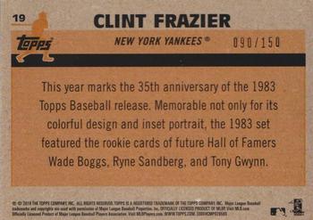 2018 Topps - 1983 Topps Baseball 35th Anniversary Chrome Silver Pack Blue Refractor #19 Clint Frazier Back