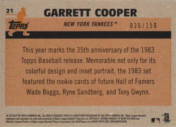 2018 Topps - 1983 Topps Baseball 35th Anniversary Chrome Silver Pack Blue Refractor #21 Garrett Cooper Back