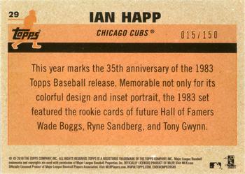 2018 Topps - 1983 Topps Baseball 35th Anniversary Chrome Silver Pack Blue Refractor #29 Ian Happ Back