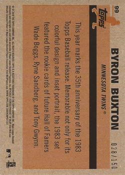 2018 Topps - 1983 Topps Baseball 35th Anniversary Chrome Silver Pack Blue Refractor #99 Byron Buxton Back