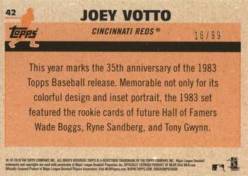 2018 Topps - 1983 Topps Baseball 35th Anniversary Chrome Silver Pack Green Refractor #42 Joey Votto Back