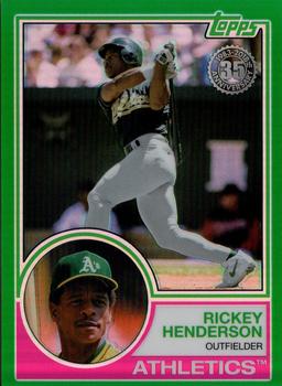 2018 Topps - 1983 Topps Baseball 35th Anniversary Chrome Silver Pack Green Refractor #66 Rickey Henderson Front