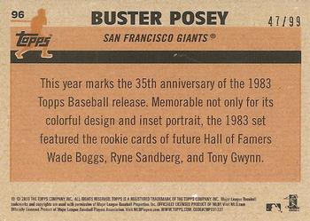 2018 Topps - 1983 Topps Baseball 35th Anniversary Chrome Silver Pack Green Refractor #96 Buster Posey Back