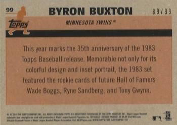 2018 Topps - 1983 Topps Baseball 35th Anniversary Chrome Silver Pack Green Refractor #99 Byron Buxton Back