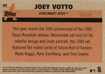 2018 Topps - 1983 Topps Baseball 35th Anniversary Chrome Silver Pack Orange Refractor #42 Joey Votto Back