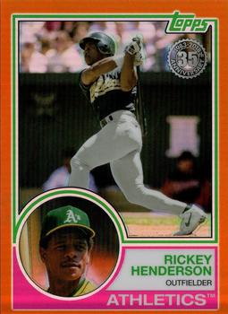 2018 Topps - 1983 Topps Baseball 35th Anniversary Chrome Silver Pack Orange Refractor #66 Rickey Henderson Front
