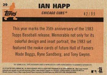 2018 Topps - 1983 Topps Baseball 35th Anniversary Chrome Silver Pack Autographs #29 Ian Happ Back