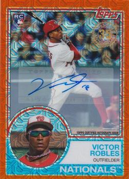 2018 Topps - 1983 Topps Baseball 35th Anniversary Chrome Silver Pack Autographs Orange Refractor #27 Victor Robles Front
