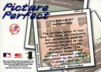 2004 Leaf - Picture Perfect Bats Second Edition #PP-3 Alfonso Soriano Back