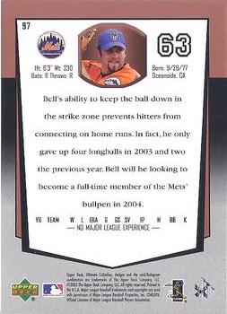 2003 Upper Deck Ultimate Collection #97 Heath Bell Back