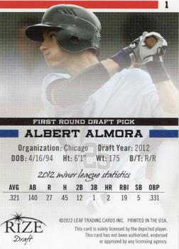 2012 Leaf Rize Draft #1 Albert Almora Back