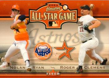2004 Donruss/Fleer/Topps/Upper Deck All-Star FanFest Houston Astros #9 Nolan Ryan / Roger Clemens Front