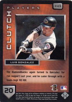 2003 Upper Deck Victory #141 Luis Gonzalez Back