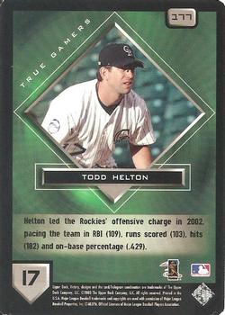 2003 Upper Deck Victory #177 Todd Helton Back