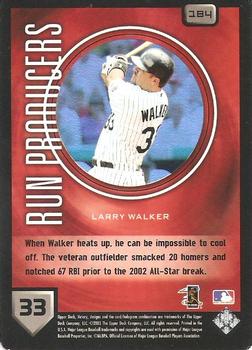 2003 Upper Deck Victory #184 Larry Walker Back