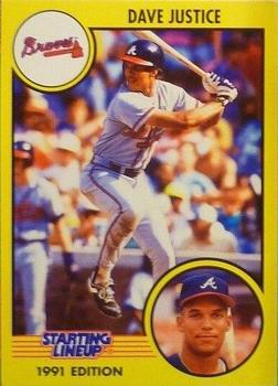 1991 Kenner Starting Lineup Cards Extended Series #6867006000 Dave Justice Front